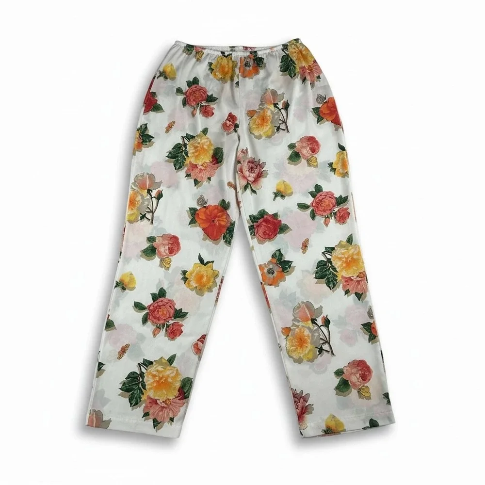 Vintage Victoria's Secret Collection Floral Pajama Set L 1995 Button Top Pants‎